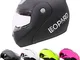 Leopard LEO-717 Casco Modulare Integrale Donna e Uomo Omologato ECE - #01 Nero Opaco L (59...