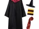 O.AMBW Harry Potter Abbigliamento per Adulti e per Bambini, Set di Costumi/Bacchetta Magic...