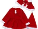 LANSKRLSP Costume da Babbo Natale Inverno 3 Pezzi Costume da Babbo Natale + Scialle + Vest...