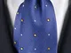 Cravatta Sette Pieghe Bluette Con Fantasia Blu Gialla e Bianca Art. N°185