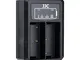 JJC - Caricabatteria USB doppio per Olympus OM-D E-M1X, E-M1 Mark II, E-M1 Mark III, ecc....