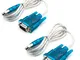 Hailege 2pcs CH340 USB to RS232 USB to Serial USB to 9P DB9 Cable COM Port Convert Cable