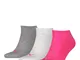 PUMA Sneaker Calzini, Grigio (Middle Grey Melange/Pink), 39-42 (Pacco da 3) Unisex-Adulto