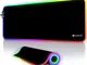 RuoCherg Tappetino Mouse Gaming RGB, 800 x 300 mm Extra Grande Tappetino per Mouse da Gioc...
