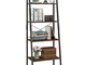 Homfa Scaffale a 4 Ripiani in Legno Libreria Moderna a Scale Scaffalatura Porta Oggetti Me...