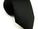 Shlax&Wing Tinta Unita Nero Cravatta da uomo Classic 147cm Magra