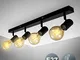 Lampada da soffitto con 4 faretti orientabili, adatta per 4 lampadine E27 non incluse max...