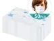 50pcs Formato Faccia Libera USA e Getta 3-ply Adatto ai bambini Blu