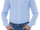 Polo Ralph Lauren Long Sleeve Knit Camicia Uomo in Cotone Piquet-Blue-S