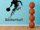 SUPWALS Adesivi murali Basketball Adesivo Giocatore Dribble Murale Adesivi In ​​Vinile Rag...