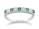 Gemondo - Anello in oro bianco 9 kt, smeraldo naturale 0,27 ct e diamante da 2 pt, anello...