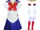 YEAJION Sailor Moon Cosplay Costume Set con Accessori Anime Sailor Moon Cosplay JK Uniform...