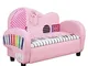 homcom Divano Contenitore 2 Posti per Bambini Imbottito e Rivestito in PVC, a Tema Musical...