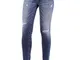 Calvin Klein Ckj 011 Mid Rise Skinny Ankle Pantaloni, Dark Blue Dstr Rwh Shank, 24W Short...