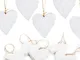 10 cuori in legno bianco a forma di cuore, da appendere, decorazione pasquale, ciondolo a...