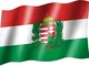 Bandiera/Bandiera Ungheria con stemma Bandiera/Paese Bandiera/resiste al con occhielli 150...