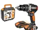 Worx WX373 Trapano Avvitatore con Percussione a Batteria 20V, Motore Brushless, Mandrino A...