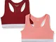 Calvin Klein 2pk Bralette Reggiseno, Rosa (1Delicacy/1PinkIcing 0JX), 14-15 Anni (Taglia P...