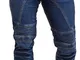 Qaswa Uomo Moto Jeans Protezione Slim Fit Motorcycle Pantaloni Biker Pants