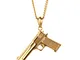 PAURO in Acciaio Inox Uomo CS Ornamenti Pistola Pendente Hip Hop Punk Collana per Biker or...