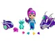 Shimmer & Shine- Shimmer And Shine Grande Bambola di Zeta con Scooter e Nazboo 3+ Anni, FH...