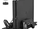 Supporto Verticale PS4 SLIM Base, LIDIWEE PS4 Slim Ventola di Raffreddamento Stand Vertica...