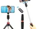 YOMERA Bastone Selfie Wireless, Selfie Stick Treppiede per Telefono Multifunzione 3 in 1 E...