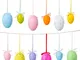 Naler Set di 24 Uova Pasquali Colorate Finte Uova con Macchie da Appendere Uova Decorativa...