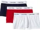 Calvin Klein Cotton Stretch, Boxer Uomo, Multicolore (White, Red ginger, Pyro blue), S, Pa...