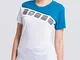 Erima 1081919, T-Shirt Donna, Bianco/Oriental Blue/Colonial Blue, 42