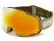 Briko KABA 8.9 2 Lenses, Goggles Unisex Adulto, 996CHAMPAG GREEN-GOM2P1, One