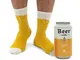 Luckies of London Soup Socks - Calzini da uomo colorati e divertenti con fantasia "birra"...