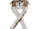 Sharplace Cappuccio di Peluche di Leopardo con Orecchie Mobili Paraorecchie per Bambini Ad...