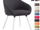 CLP Sedia Visitatore Design Hamburg - Poltroncina Imbottita Soggiorno in Tessuto con Schie...