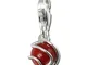 SilberDream 925 Ciondolo in Argento Sterling palla in corallo rosso pendente per collana o...
