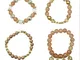 4 pezzi/set braccialetto di perle di cristallo di Boemia foglia per donna uomo multistrato...