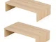 FITUEYES 2 Pack Supporto per Monitor in Legno Computer Portatile Riser 42.5x23.5x10cm DT10...