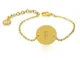 GD GOOD.designs EST. 2015 ® Bracciale Donna con Lettere in Oro, Ciondolo Iniziale Rotondo...