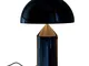 OLUCE Atollo 238 lampada da tavolo, Nero Lucido Con Dimmer H35 x Ø25 cm
