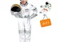 Tacobear Costume Astronauta per Bambini Casco Astronauta Guanti Astronauta Costume Accesso...