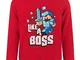 Minecraft - Felpa ufficiale con scritta Like A Boss - Bambino (5-6 anni) (Rosso vivace)