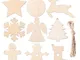 Herefun Decorazioni Albero di Natale in Legno, 72Pcs Natale Appeso Ornamenti Decorazione,...