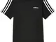 adidas Youth Boys Essentials 3 Stripes T-Shirt, T-Shirts Bambino, Black/White, 11-12A