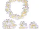 NFACE Hawaiian Luau Flower Leis Jumbo Collana Bracciali Set Fascia Bianca