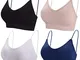 BQTQ 4 Pezzi Reggiseno a Canotta Senza Ferretto V Collo Bralette con Imbottitura per Donna...