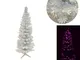 Albero Natale Bianco Fibra Ottica H. 120 CM LED Viola