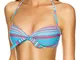 oodji Ultra Donna Bikini Pezzo sopra con Fiocchetto, Turchese, 3B / 34B / EU 75B