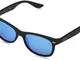 Ray-Ban New Wayfarer Junior, Occhiali da Sole, Nero/Specchio Blu, 47 15 (8-9 anni)