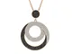 Collana pendente con ciondolo per donna, collana lunga in argento oro con collana nera con...