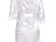 WPFING Vestaglia da Sposa Camicia da Notte in Pizzo Festa della Sposa in Satin Vestaglia D...